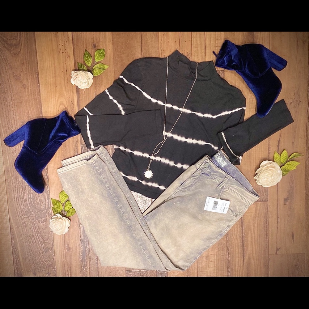 Free People Corduroy Skinny Jeans Indigo Rollers
